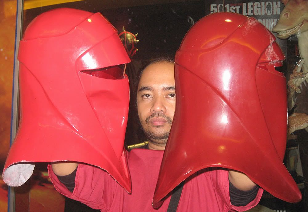 don post imperial guard helmet